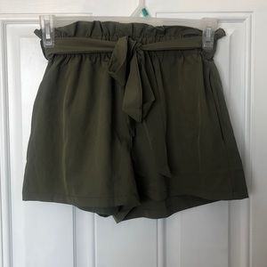 Olive Green Shien Shorts With Belt